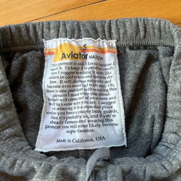 Aviator Nation Sweatpants - Heather Grey Logo Pants - Picture 3 of 4